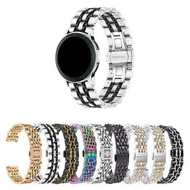 Imagem de Pulseira 22mm Metal 7 Elos compatível com Galaxy Watch 3 45mm - Galaxy Watch 46mm - Gear S3 Frontier - Amazfit GTR 47mm - Marca LTIMPORTS (Prata com Preta)