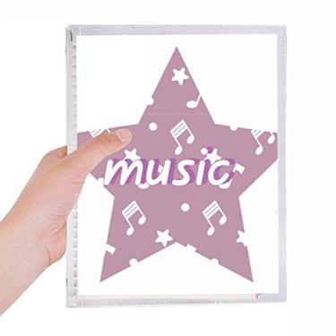 Imagem de Caderno de notas musicais Purple Big Stars com folhas soltas e diário recarregável