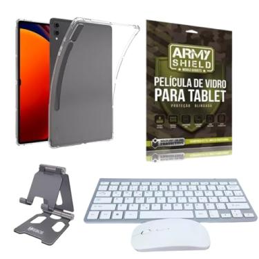 Imagem de Kit Capa AntiShock Para Galaxy Tab S9 Plus 12.4" + Teclado e Mouse Bluetooth + Suporte + Pelicula de Vidro 3D - ArmyShield