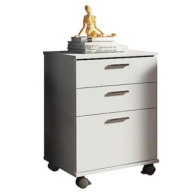 Imagem de Gaveteiro Organizador para Escritório 3322 Madesa 3 Gavetas com Rodinhas - Branco