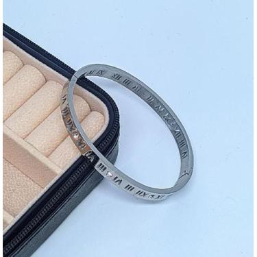 Imagem de Pulseira Bracelete Algarismos Numeros Romanos Feminino/Masculino Casal
