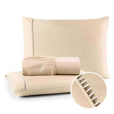 Imagem de Kit Roupa de Cama Casal 3 Peças 400 Fios Toque Suave - Charme do Lar, 