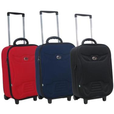 Imagem de Kit 3 malas de viagem pequena de bordo forrada semi-rígida grotaferrat
