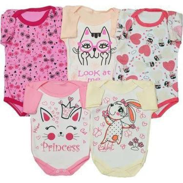 Imagem de Kit 60 Pç Body Curto Estampado Roupa De Bebê Menino E Menina - Koala B