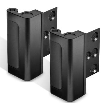 Imagem de GreaTalent Pacote com 2 fechaduras de reforço de porta de segurança doméstica, à prova de crianças, adiciona alta segurança à casa, evita entrada não autorizada, acabamento de construção de alumínio