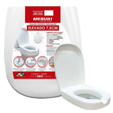 Imagem de Assento Sanitário Elevado Retangular Mebuki - 7,5cm