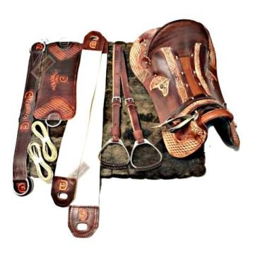 Imagem de MONTARIA 10x peças SELA Marreca Arreio CAVALO Laço Comprido - SELARIA 