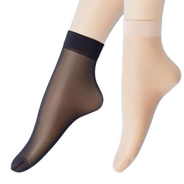 Imagem de kit 10 Pares Meias Feminina Fina Soquete Social confortável - HHW, Pre