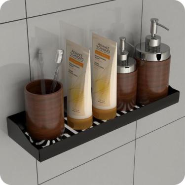 Imagem de Porta Shampoo Adesivo Sem Furar Parede Preto DF - HomeDecor