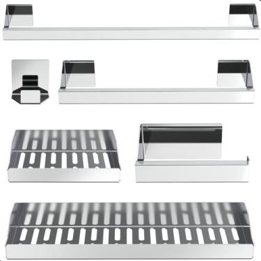 Imagem de Kit Acessórios Para Banheiro Inox 6 Peças Master Slim DF - HomeDecor