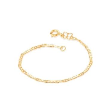 Imagem de Pulseira Rommanel Infantil Pino Diamantado Folheado 550744, Dourado