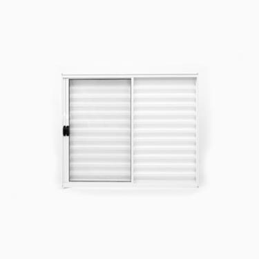Imagem de Janela de Alumínio Veneziana 3 Folhas 100x120cm Plus Lux Esquadrias Branco