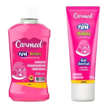 Imagem de Kit Pasta De Dente + Enxaguante Bucal Carmed Fini Beijos - CIMED