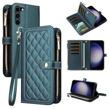 Imagem de Dswteny Capa carteira para Samsung Galaxy S23 Plus S23+ 5G com alça de pulso flip zíper suporte para cartão de crédito acessórios capa de telefone para S23plus 23S + S 23 23+ SM-S916U 16.8 cm mulheres