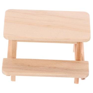 Imagem de Mesa de jantar em miniatura Dollhouse ERINGOGO Wood 8,00x8,00x5,00cm