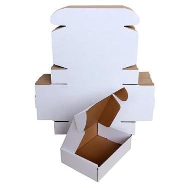 Imagem de easycustomerlee Caixas De Papelão Ondulado Marrom Pequenas Para Envio, 7X5X2, 50 Peças, Embalagem, Artesanato, Presentes, Produtos Presente, Armazenamento (Brancas)