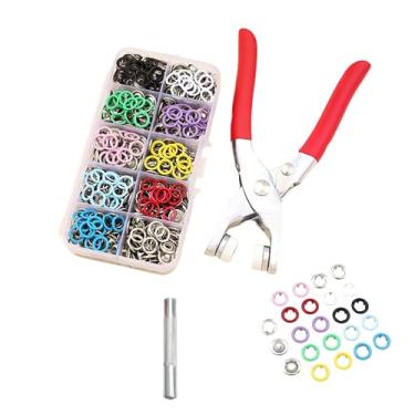 Imagem de FANBODTA 100 Conjuntos De Botões Pressão Metal 9,5 Mm, Conjunto Alicates Para Instalação Fivelas Cinco Garras, Ferramenta Fecho Invisível Sem Costura, Com Garras Roupas, Couro, Artesanato E Costura