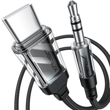 Imagem de JSAUX Cabo de áudio USB C para auxiliar de 3,5 mm compatível com iPhone 15 Pro Max, tipo C para fone de ouvido de 3,5 mm, cabo estéreo para carro compatível com Samsung Galaxy S24 S23 S22 Ultra, iPad