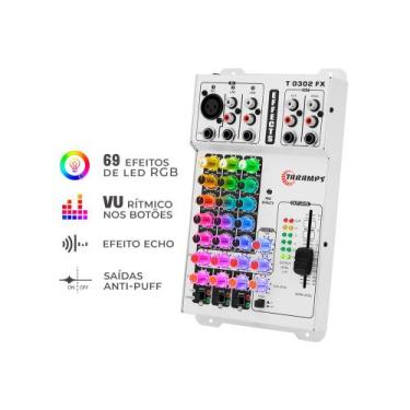 Imagem de Mesa de som automotivo Taramps T0302 FX Led Colorido