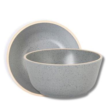 Imagem de Kit 2 Bowl Tigela Cumbuca Cinza Sopa Caldo Feijoada 100% Melamina Prof