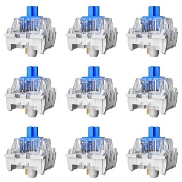 Imagem de Gngzyte Interruptor azul clássico para teclado mecânico para jogos, 3 pinos 60gf RGB SMD Clicky Switch (azul, 72 peças)