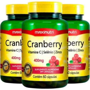 Imagem de KIT 3X Cranberry + Vitamina C e Zinco 60 cápsulas - Maxinutri