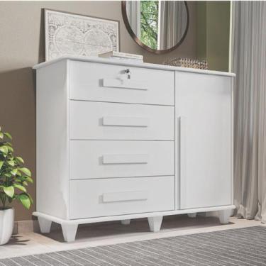 Imagem de Cômoda Sapateira Grécia Com Chave 1 Porta Ripado Flex - 4 Cores - RV M