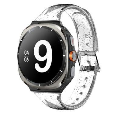 Imagem de Pulseira feminina compatível com Galaxy Watch 8, Lamshaw pulseira esportiva transparente de silicone macio compatível com Galaxy Watch 8 de 40 mm, 44 mm, 46 mm Classic, Ultra 47 mm LTE (2025), 7/6/5/4