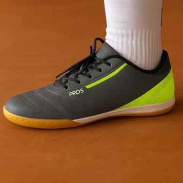 Imagem de Chuteira Salão Umb PRO5 Confortável e Resistente Futsal do 34 a 43 (Umb Cinza com Verde, BR, Adulto, Numérico, 40)
