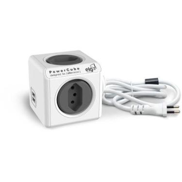 Imagem de PowerCube Extended PWC-X4U ELG Cinza 4 Tomadas com Cabo 1,5m