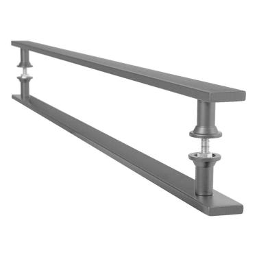 Imagem de Puxador Barra Chata Inox Preto Para Porta De Madeira 70 Cm