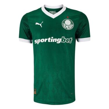 Imagem de CAMISA PUMA PALMEIRAS I 2025 MASCULINO - JOGADOR - VDE/BCO P-Masculino