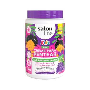 Imagem de Salon Line, Creme de Pentear Kids, Cachinhos Brilhantes, Uva, Vegano - Para Cabelos Ondulados, Cacheados e Crespos, 1kg