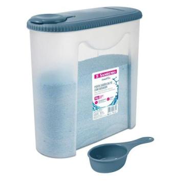 Imagem de Pote Porta Sabão Em Pó Hydrus 1Kg Com Bico Direcionador e Dosador Sanr