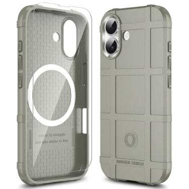 Imagem de LABILUS Capa protetora tática resistente ao desgaste magnética resistente a quedas de 2,4 m Rugged Shield para MagSafe compatível com iPhone 17 (6,3 polegadas) - argila clara