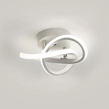 Imagem de Luminária LED de Teto Moderno Design Curvo Abstrato - Lustre Decorativo para Sala, Quarto e Hall