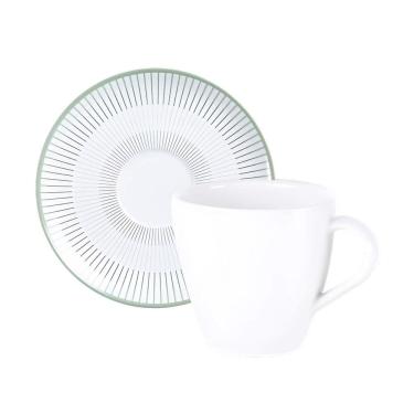 Imagem de Xicara Chá Café Com Pires 200Ml Lineare Porcelana Tramontina