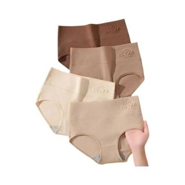 Imagem de Calcinhas Modeladoras Femininas plus Size De Cintura Alta 4PCS Em Algo