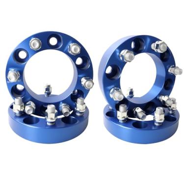 Imagem de MEILUNBS Espaçadores de roda de 6 x 5,5, 3,2 cm 6 x 139,7, espaçadores de roda forjados com pinos de 1/2 x 20 furo de 106 mm 4 peças, azul
