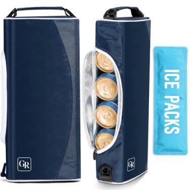 Imagem de Bolsa térmica de golfe isolada com pacotes de gelo – Mantém 6 latas de cerveja ou 2 garrafas de vinho frias por horas, cabe discretamente em sacos de golfe; acessórios de golfe, presentes para o Dia