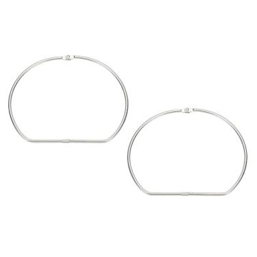 Imagem de PATIKIL Anéis de fichário de folhas soltas, 2 peças de anéis de encadernação de livros de metal em forma de D com anel de chave niquelado para cartões de índice, arquivos de fotos de papel, arquivos