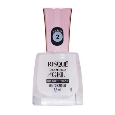 Imagem de Esmalte Risque Diamond Gel Top Coat Efeito Cristal 9,5ml - Brilho e Pr