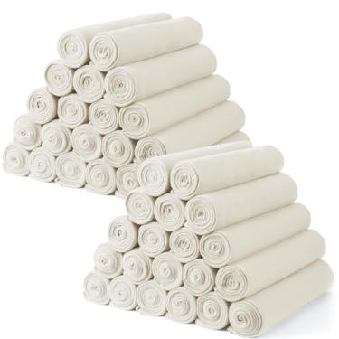Imagem de 40 peças de cobertores brancos creme a granel 127 x 152 cm, kit de cobertores macios e leves, cobertores aconchegantes a granel para cama, sofá, sofá, quente, para animais de estimação, cobertor de lã