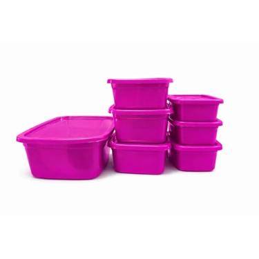 Imagem de Kit com 7 Potes Plásticos com Tampa – Organização e Praticidade