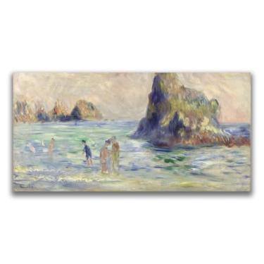 Imagem de Yomcut Arte de parede em tela Auguste Renoir - Pôster Moulin Huet Bay Guernsey Impressão de pintura a óleo de paisagem natural, pôsteres vintage Renoir, decorações de parede modernas legais para casa