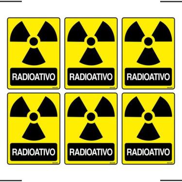 Imagem de Combo 6 Adesivos De Sinalização Lixo Radioativo 15x20 Ekomunike - S-24
