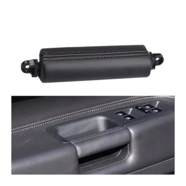Imagem de 1 PCS Porta interna do carro esquerda direita lado do motorista puxador de couro substituição Compatível com VW Touareg 2003 2004 2005 2006 2007 2008 2009 2010(Black)