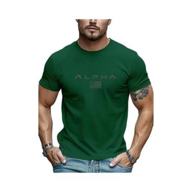 Imagem de Camiseta Masculina De Verão Em Algodão Casual Solta De Cores Sólidas C