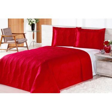 Imagem de Cobre Leito Pratic Rosas Queen 3 Pecas - Vermelho