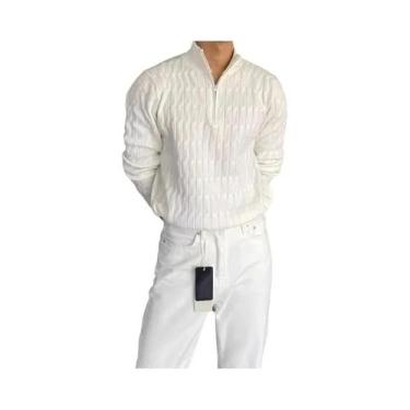 Imagem de Cardigã De Luxo Masculino Em Tricô Estilo Coreano Réplica Suéter Jerse